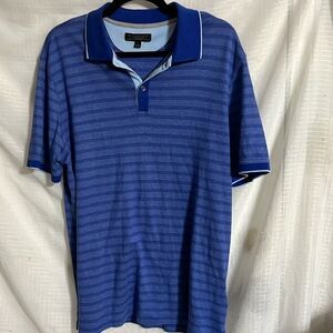 Banana Republic Luxury Touch Blue Stripe Large Men’s Polo.   (BA2)